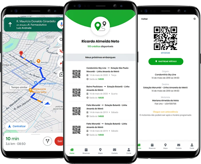 MyWay van transport app screen — developed by Dynamica Soft for iOS and Android